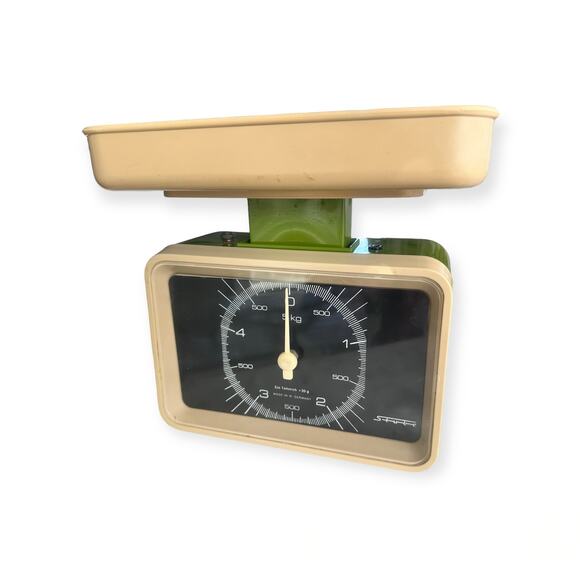 Vintage Stube Scale Germany MCM 5kg Avo Green Cream Baking Kitchen Retro Decor - Picture 1 of 7